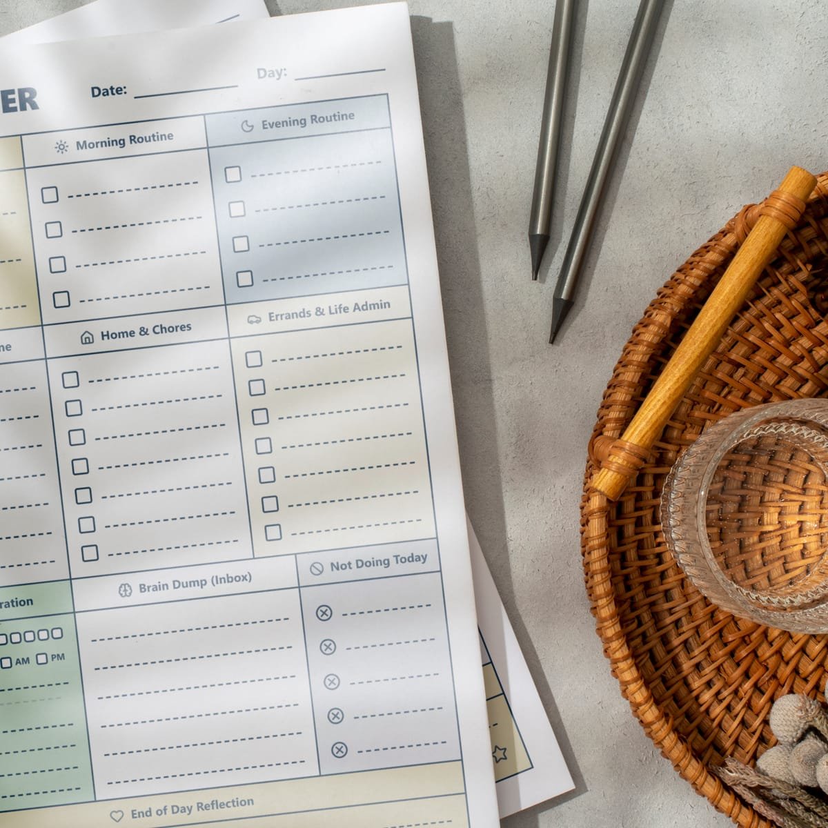 adhd life planner Layout
