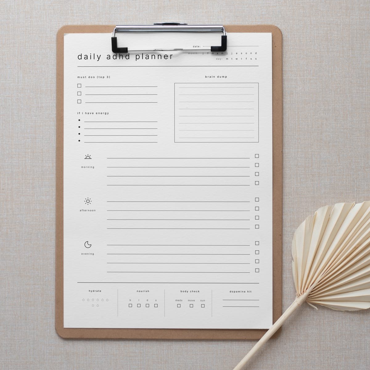 adhd planner for women Layout