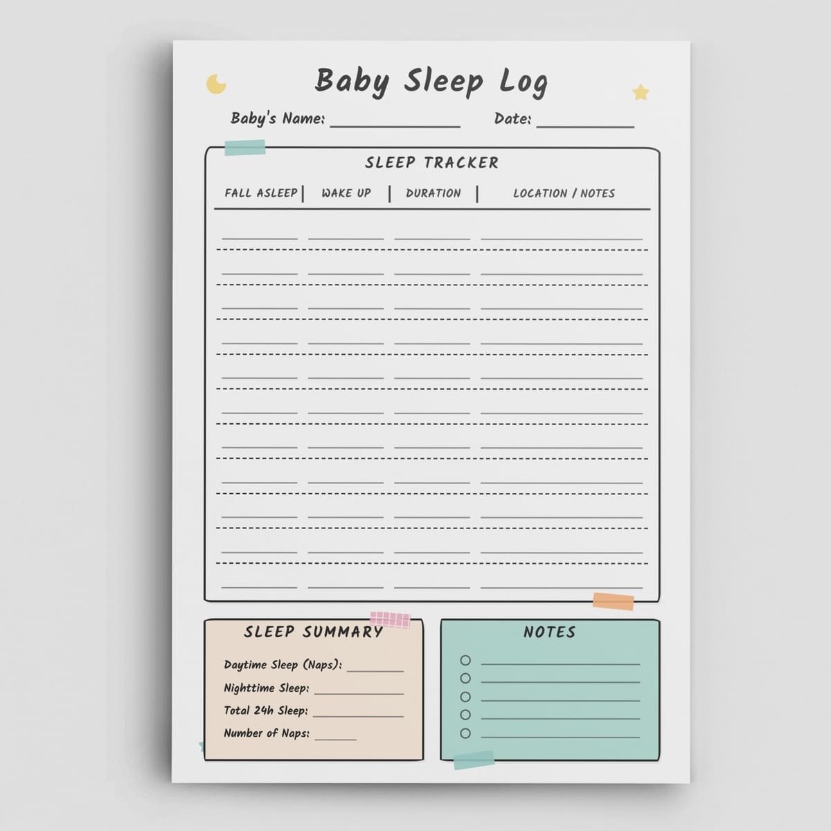 Baby Sleep Log Hero