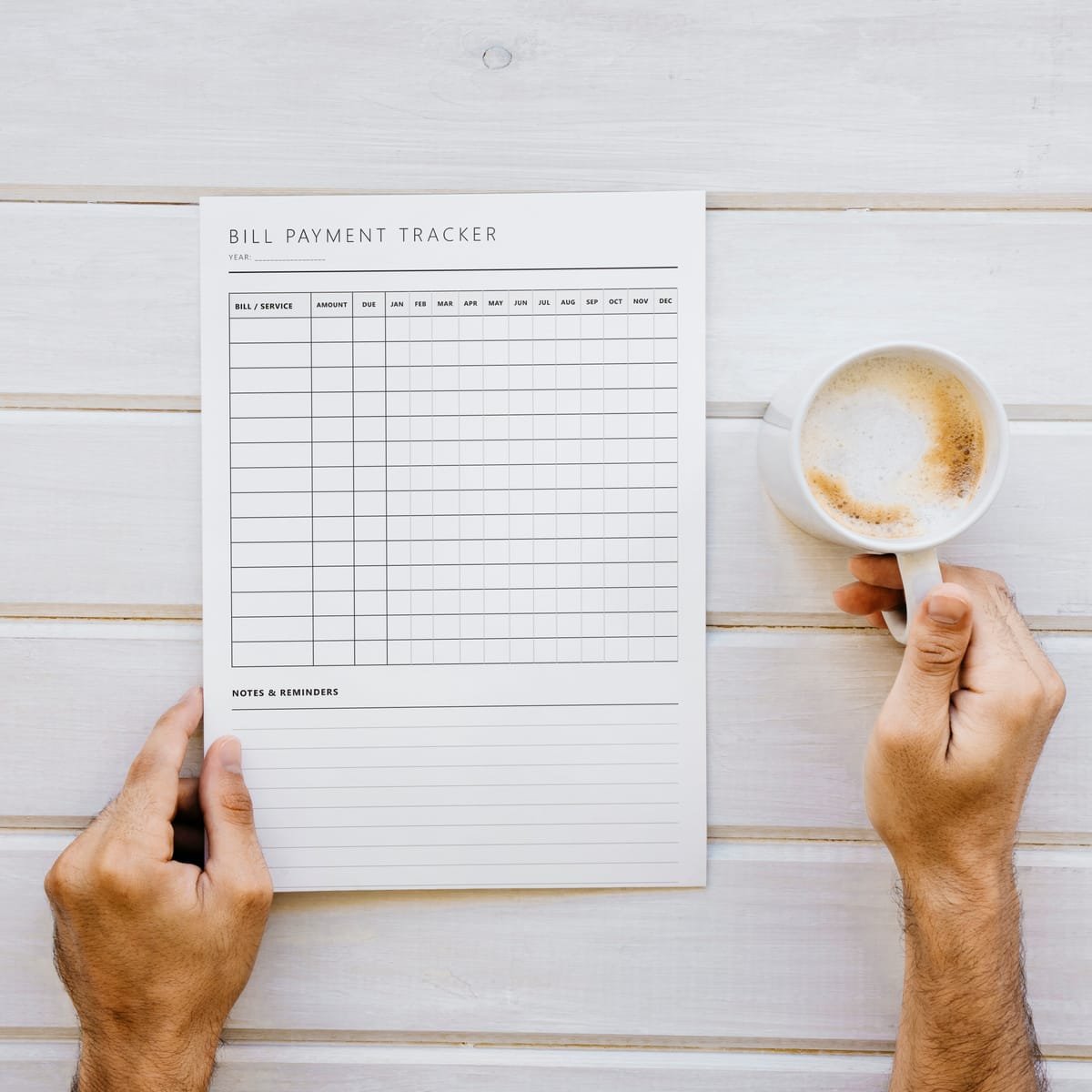 Bill Payment Tracker Layout
