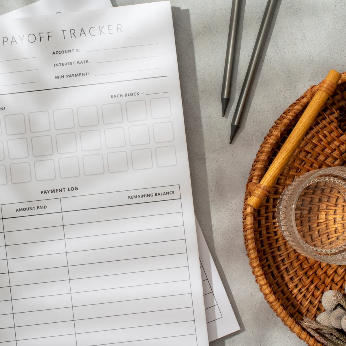 Debt Payoff Tracker Layout