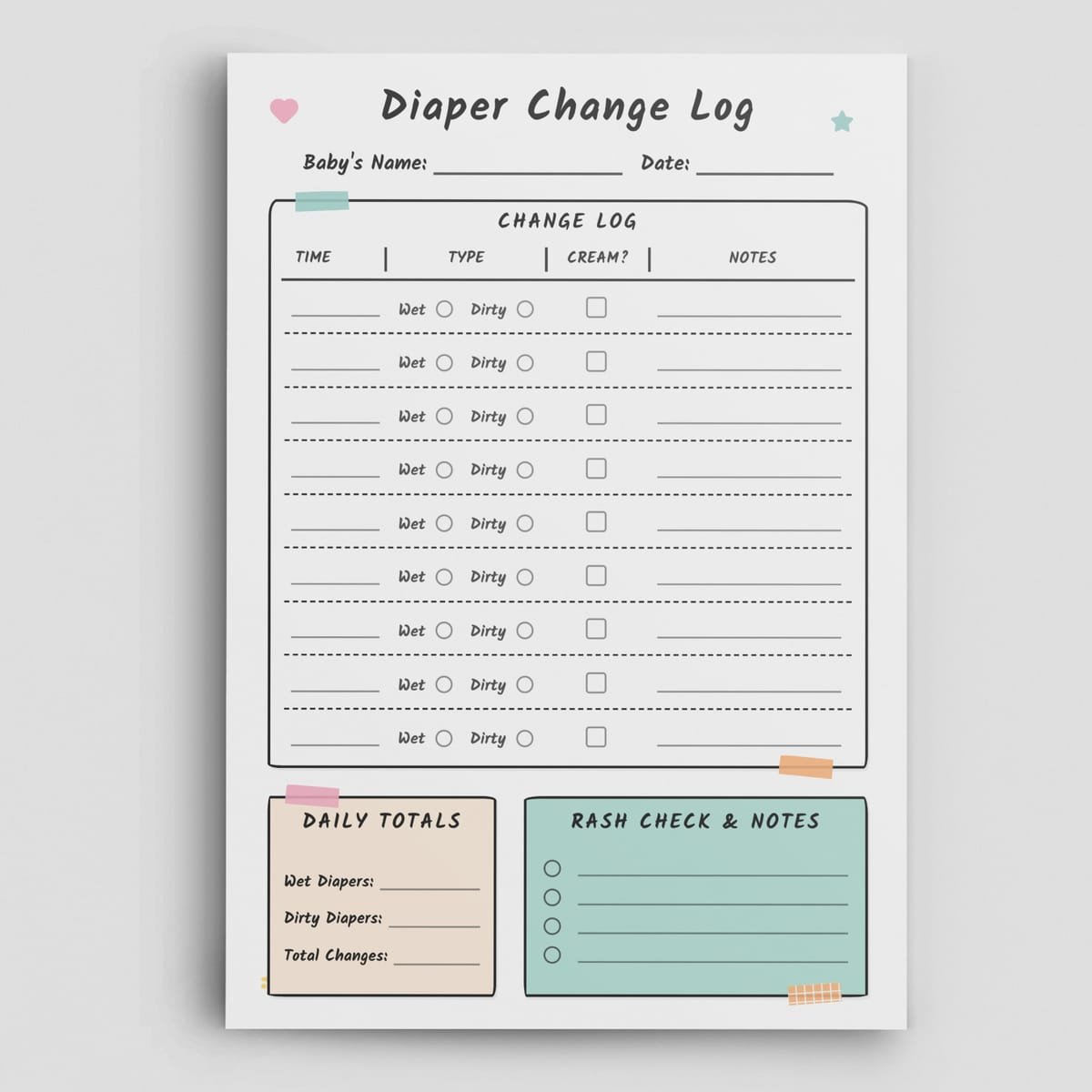 Diaper Change Log Hero