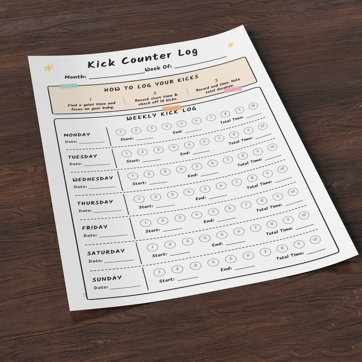 Kick Counter Log Layout