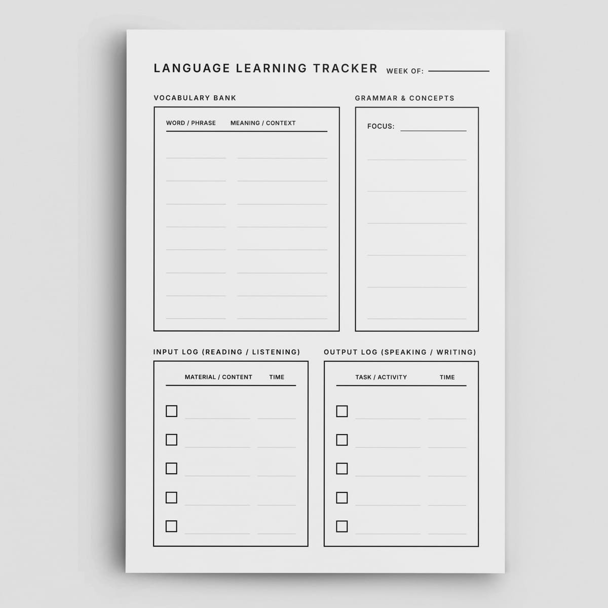 Language Learning Tracker Hero