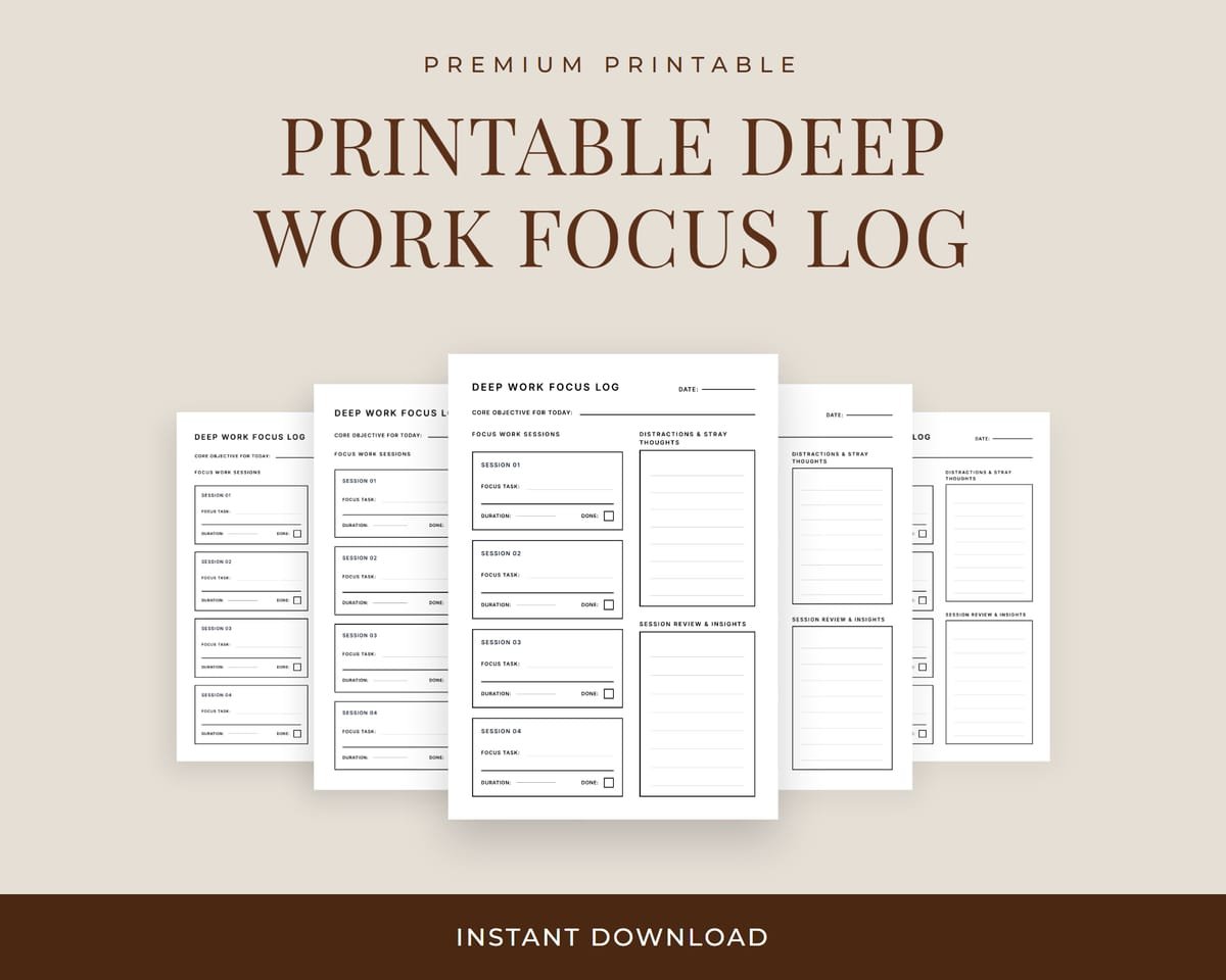 Deep Work Focus Log Hero