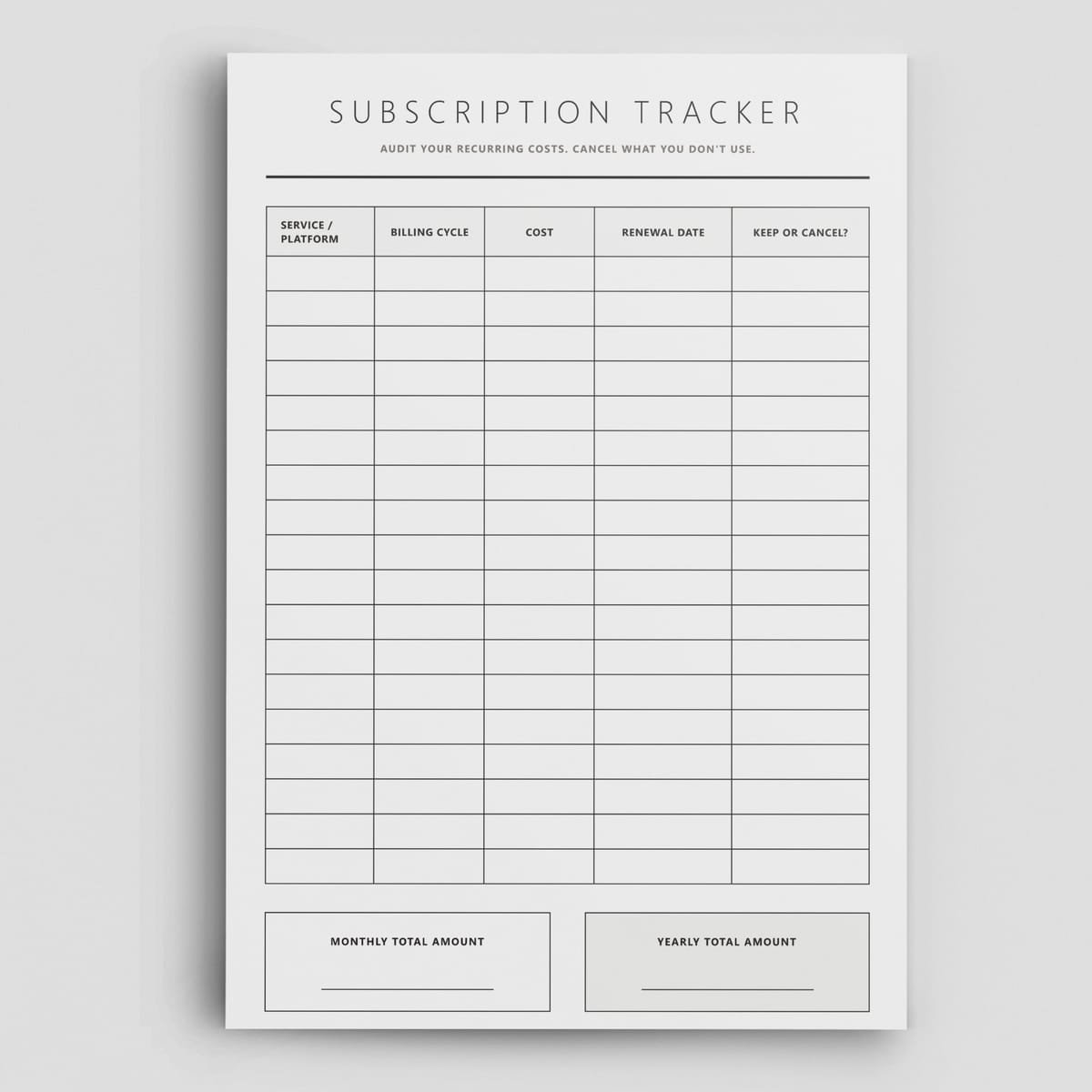 Subscription Tracker Hero