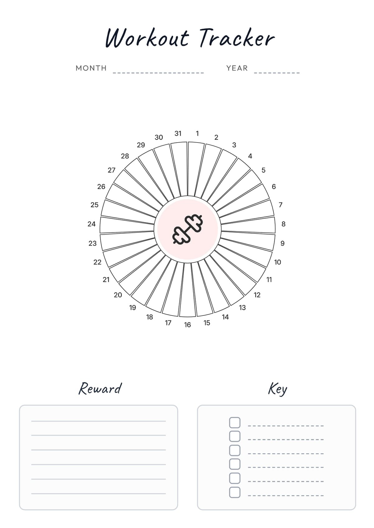 Workout Tracker Layout
