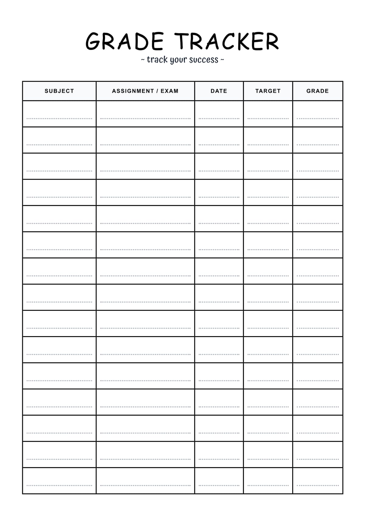 Academic Progress Tracker Layout
