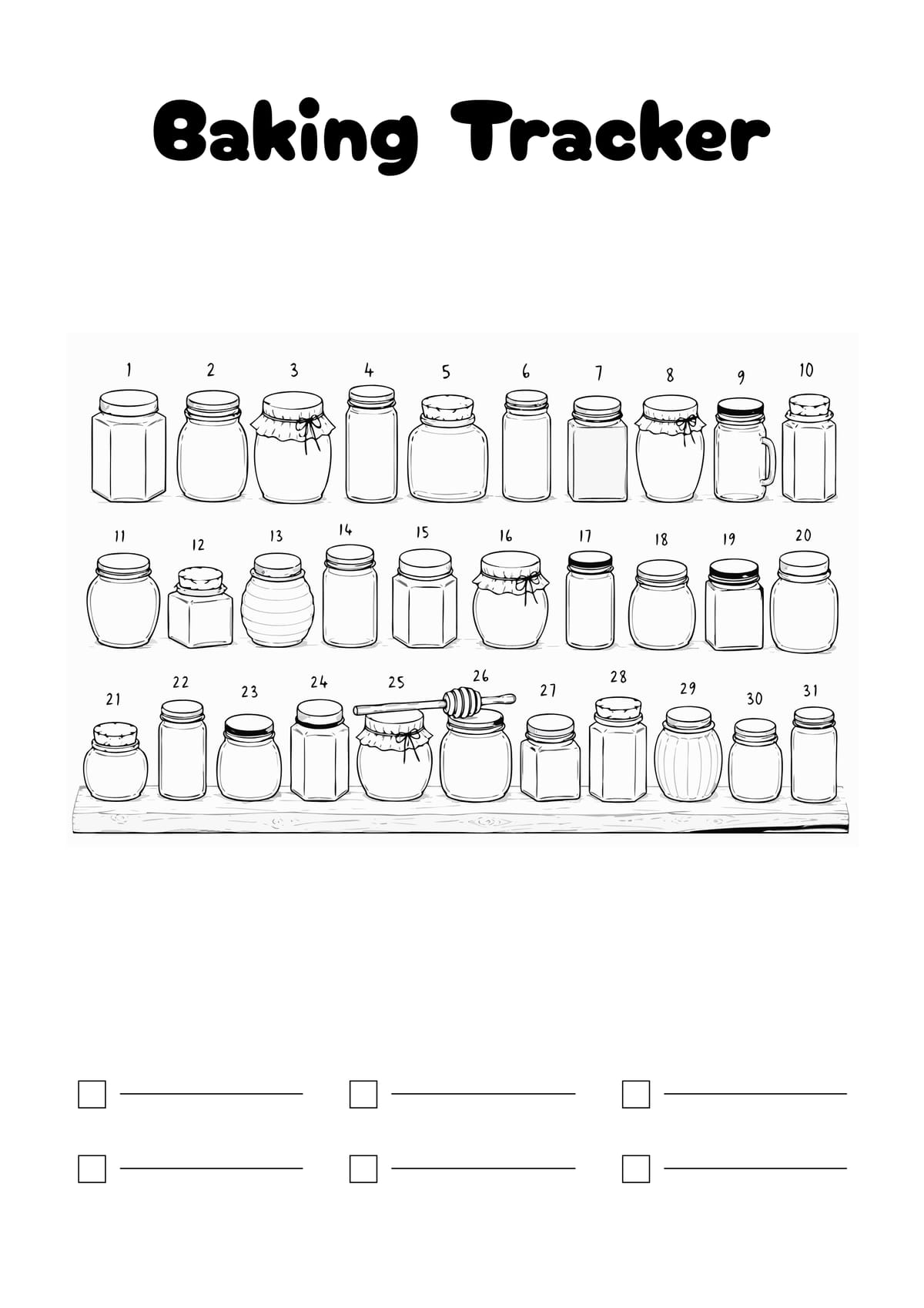 Baking Progress Tracker Page Layout