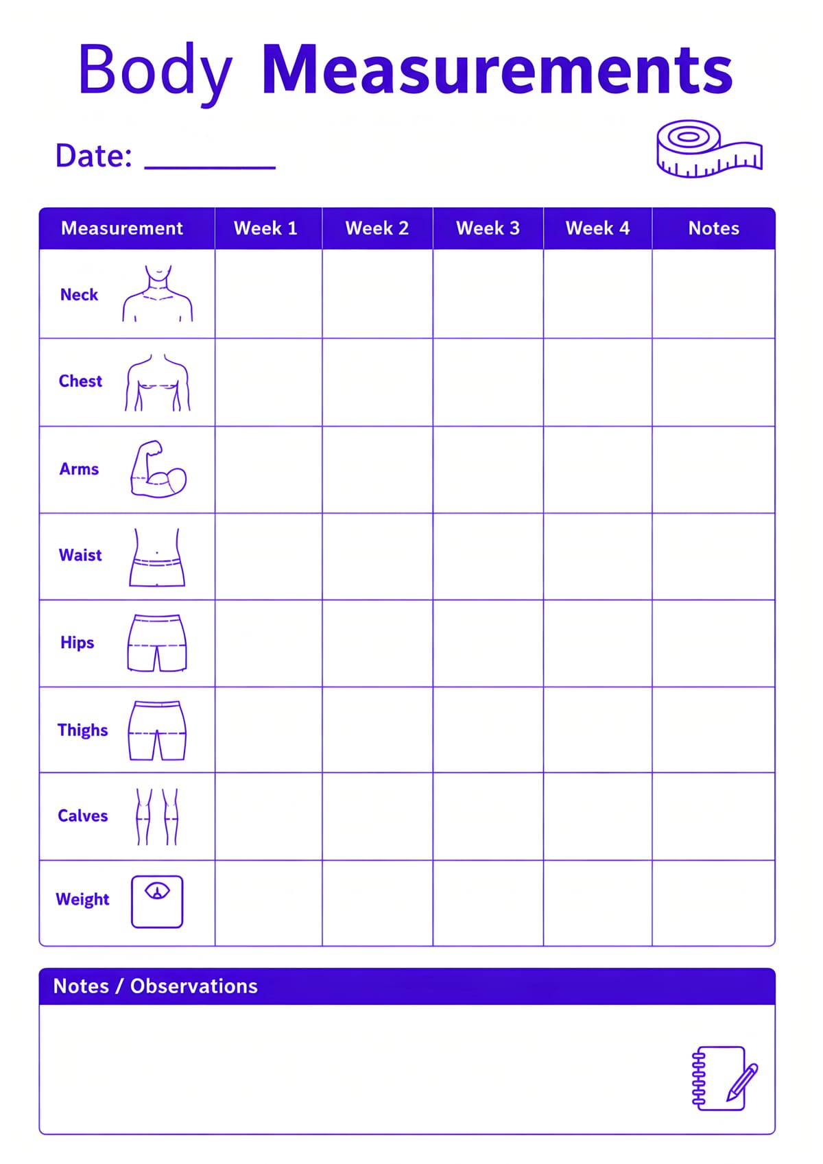 Body Measurements Layout