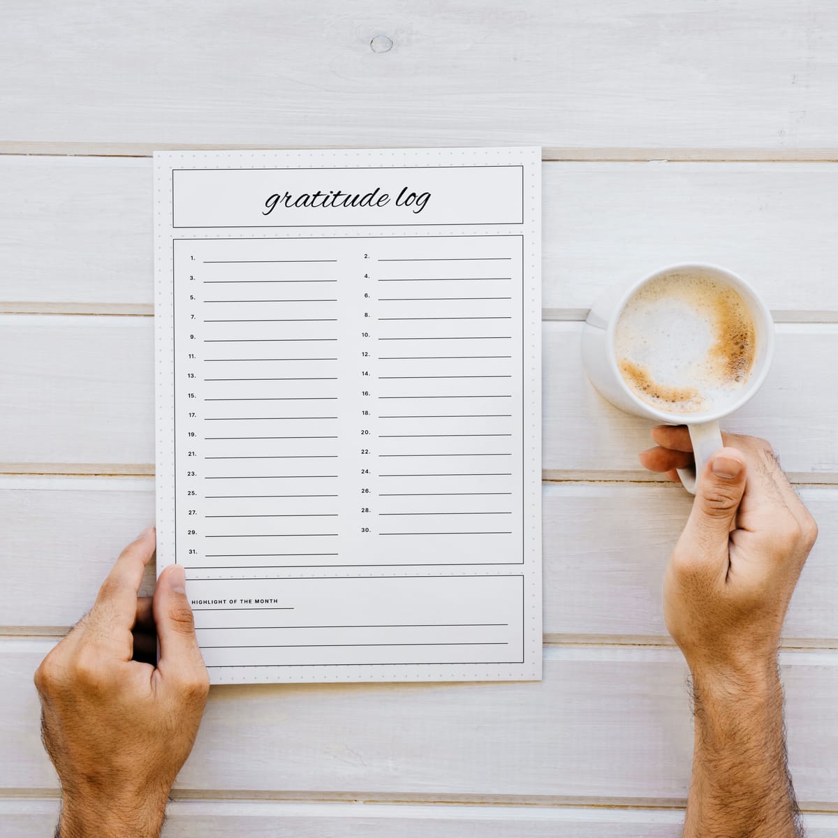 Gratitude Log Layout