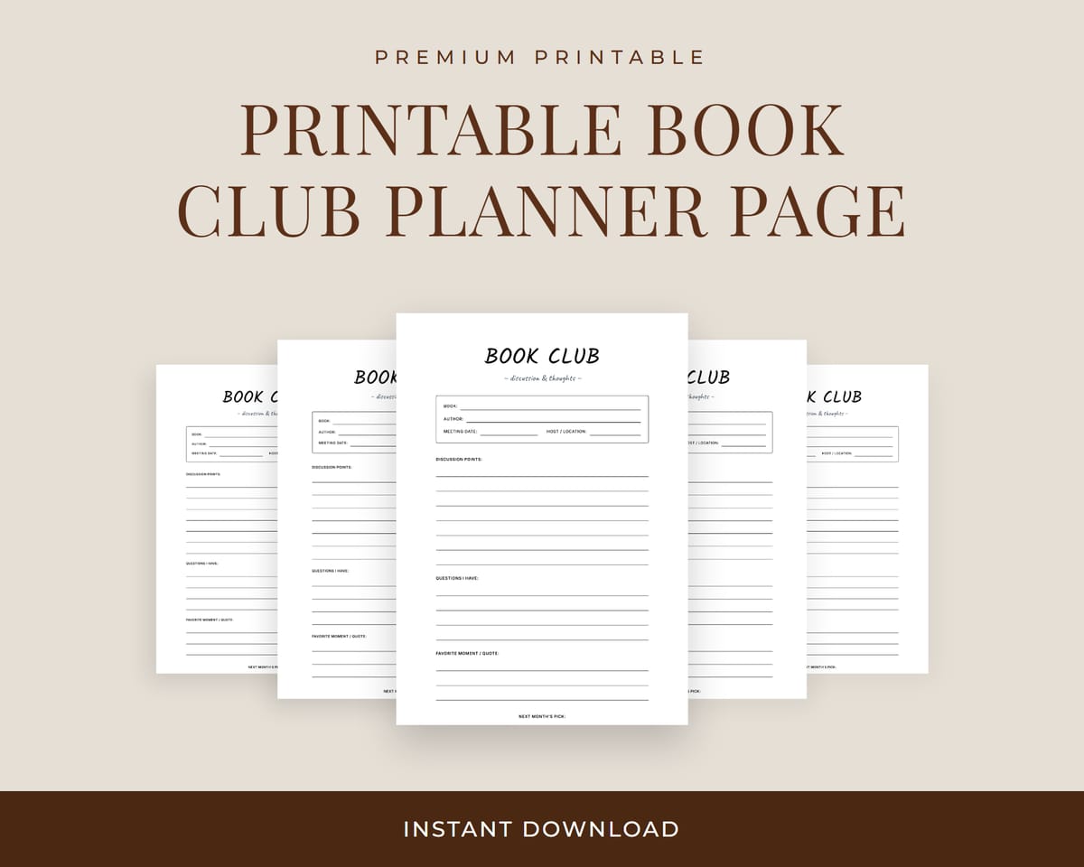 Book Club Planner Page Hero