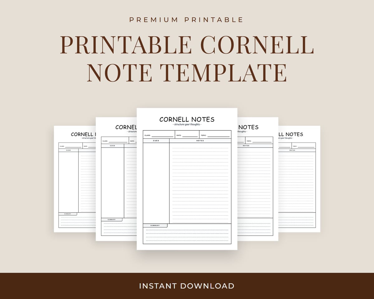Cornell Note Template Hero