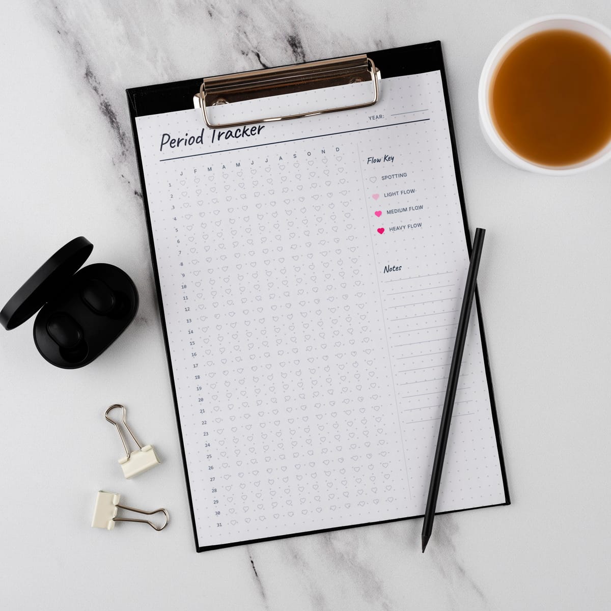 Period Tracker Layout