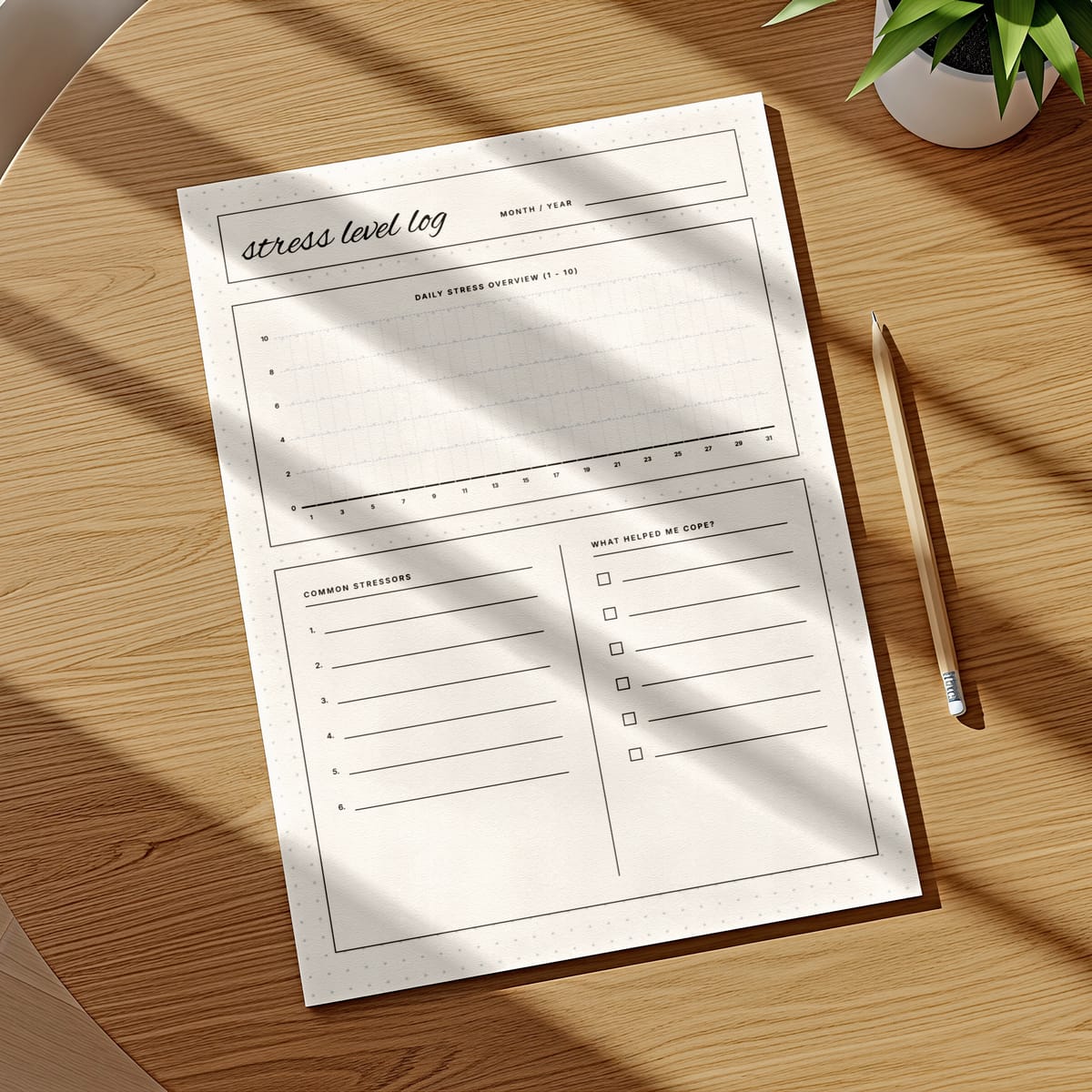 stress level log Layout