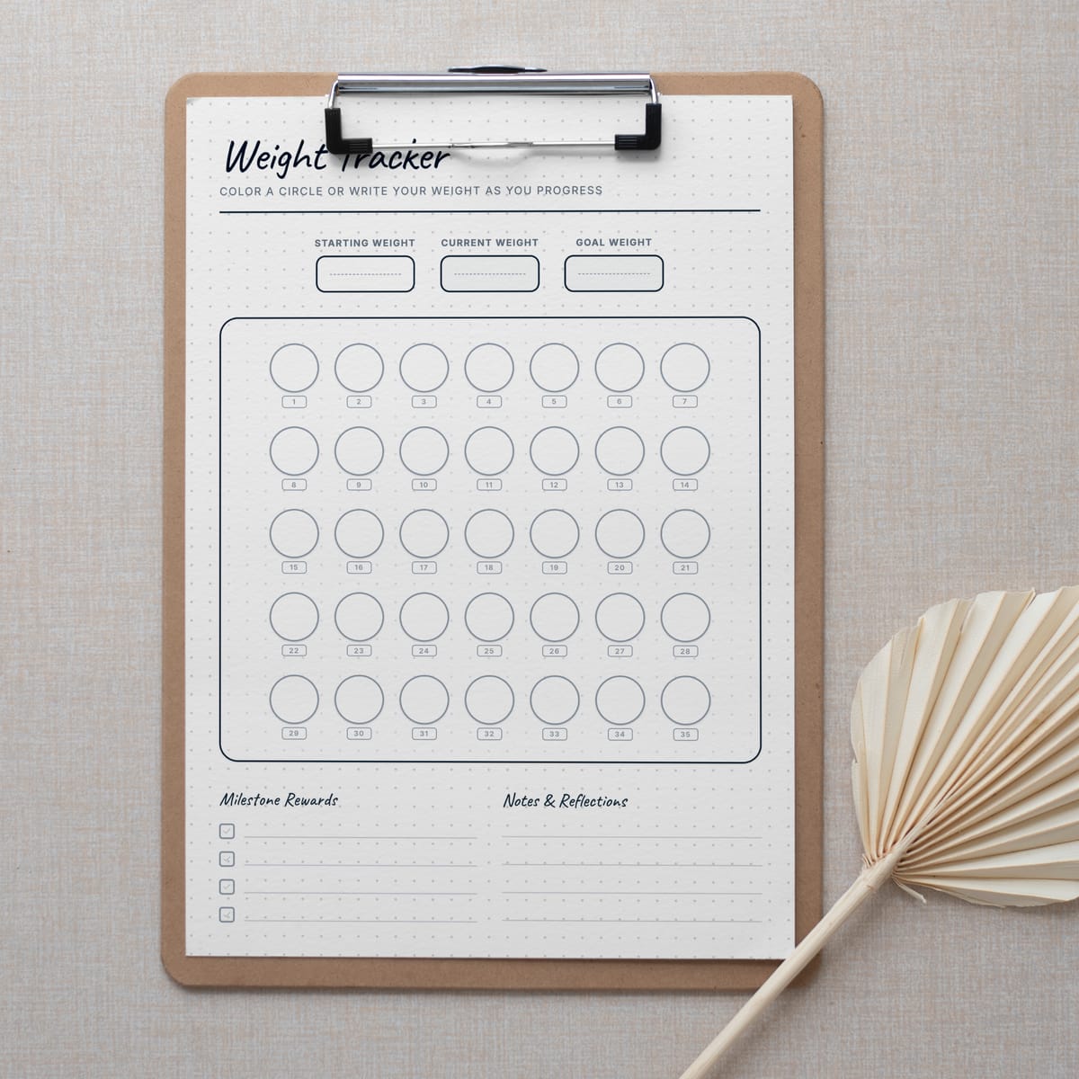Weight Tracker Layout