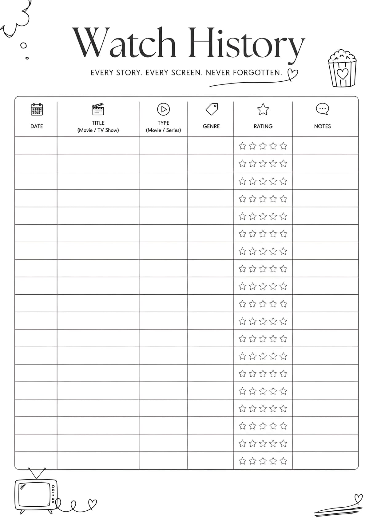 Watch History Layout