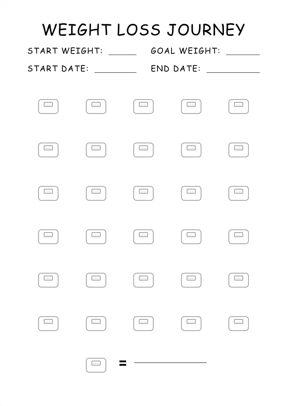 Weight Loss Goal Tracker Layout